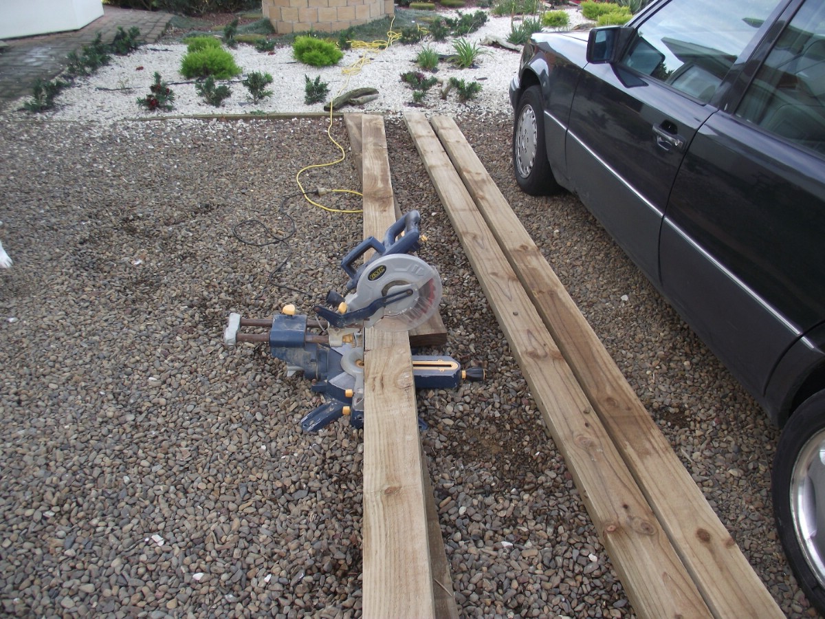 Wood used to build the raised bed.