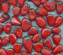 Painted strawberry rocks