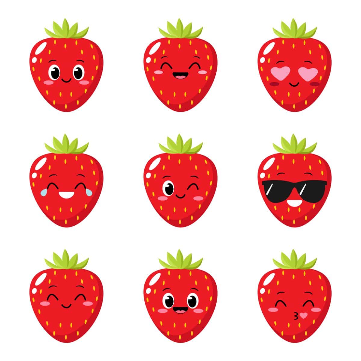 Strawberry inspired emojis