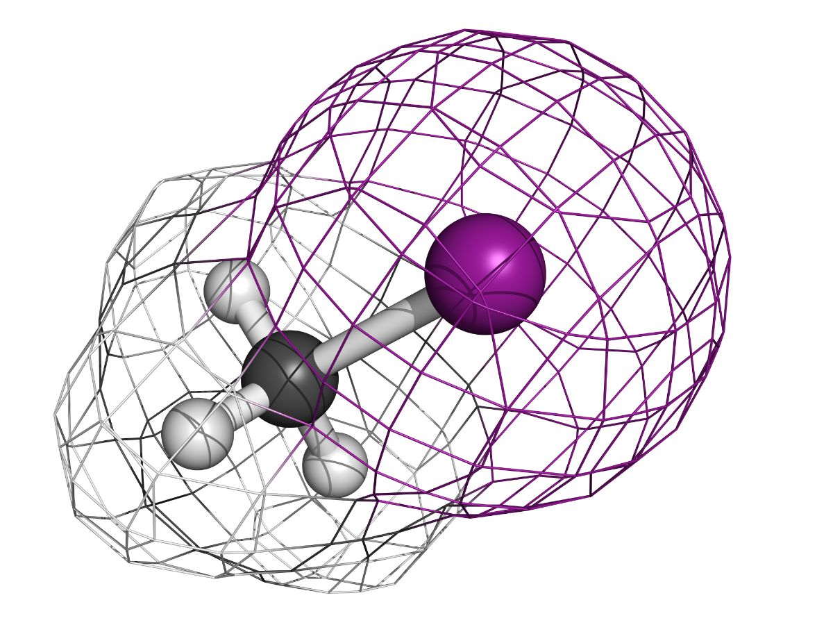 Methyl Iodide atom represented