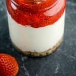 No Bake Keto Strawberry Cheesecake Jars pinterest image.