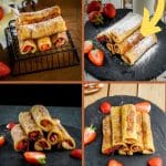 Nutella Strawberry Rolled French Toast pinterest image.