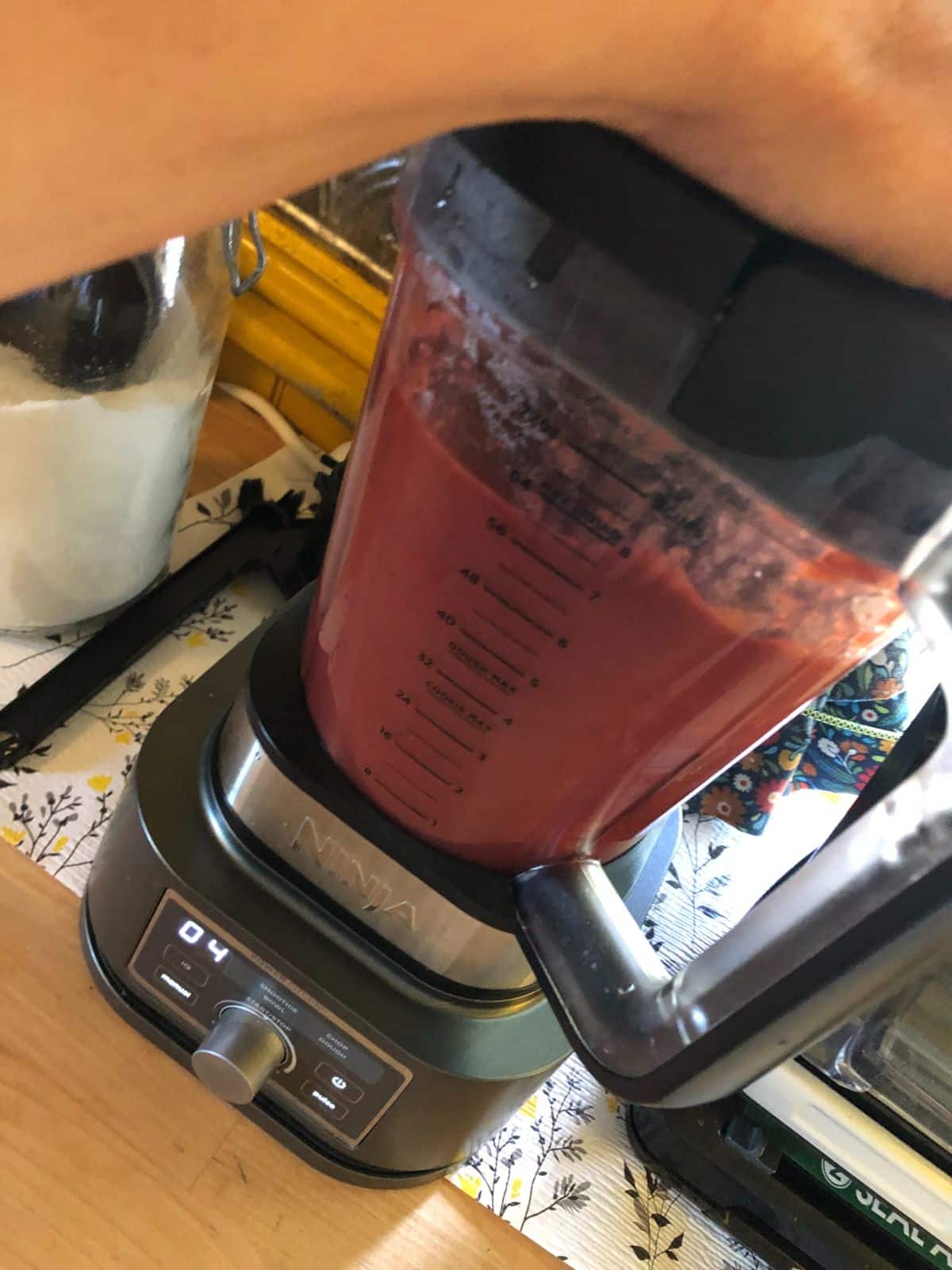 Smooth strawberry puree for making fruit leather